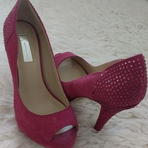Inc rhinestones fushia pump